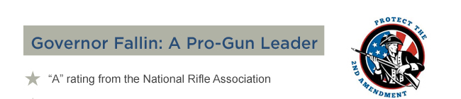 Governor Mary Fallin - A pro-gun leader. Received an A rating from the National Rifle Association